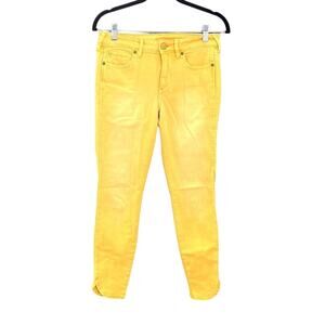 True Religion | Vtg Y2K Halle Mid Rise Super Skinny Golden Yellow Jeans Size 27